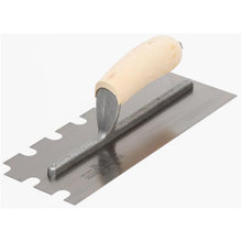 Load image into Gallery viewer, Marshalltown 5708S 11 X 4 1/2 Notched Trowel5/8 X 5/8 X 1 UWood Handle (6/Pack)