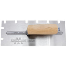 Load image into Gallery viewer, Marshalltown 5709SS 11 X 4 1/2 SS Notched Trowel;3/8 X 1/2 X 1 1/2 UWood Handle (6/Pack)