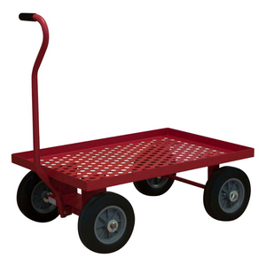 Durham 5WTP-2436-LU-10PN-17T 5Th Wheel Platform Truck, Perforated Deck, Lips Up, Red, 24 X 38-5/16 X 38-1/4