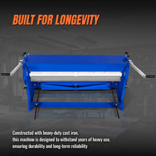 Load image into Gallery viewer, MechMaxx 40-inch 3-in-1 Pan and Box Brake – Slip Roll, Shear, Bending Machine for Sheet Metal, 20 Gauge Mild Steel, Adjustable Fingers, Heavy Duty, Metalworking, Fabrication, Rolling, Bending MMCB4020