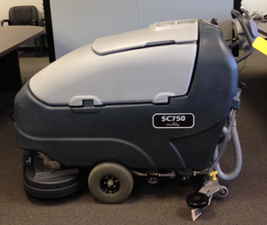 Refurbished Advance SC750™ 26D Walk-Behind Floor Scrubber Four 242 Ah wet batteries, EcoFlex™, shelf charger, pad holders