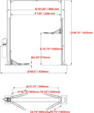 Load image into Gallery viewer, Katool KT-M120 12000 lbs. Clear Floor Two Post Lift