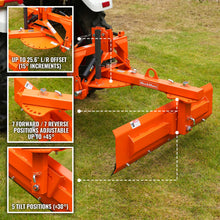 Load image into Gallery viewer, MechMaxx 60" 6-Way Rear Blade 3 Point Hitch Tractor Attachment, RB60S
