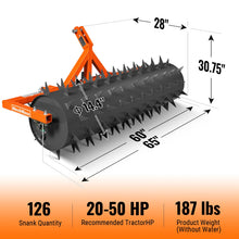 Load image into Gallery viewer, MechMaxx 60" Drum Spike Aerator Cat. 1 3-Point Hitch Tractor Attachment, DSA60