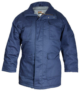 MCR Flame Resistant (FR) Insulated Parka Modacrylic Quilted Lining Max Comfort Material 88% Cotton 12% Nylon Navy - 1EA