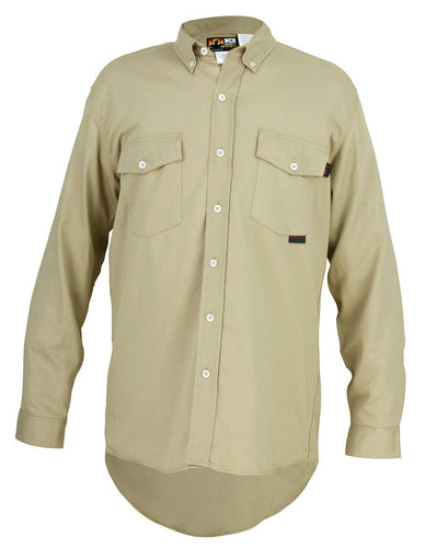 MCR Flame Resistant (FR) Work Shirt Max Comfort Material 88% Cotton 12% Nylon Tan - 1EA