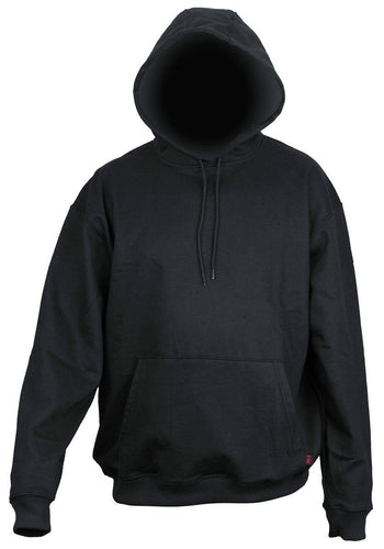 Flame Resistant (FR) Hooded Pullover Sweatshirt Max Comfort Material 100% Cotton Interlock Fleece Shell Black -1EA