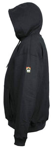Flame Resistant (FR) Hooded Pullover Sweatshirt Max Comfort Material 100% Cotton Interlock Fleece Shell Black -1EA