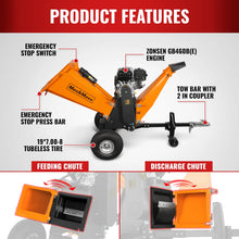 Load image into Gallery viewer, MechMaxx 6 inch E-start ZONSEN 420cc 15hp Gasoline Engine Powered Drum Wood Chipper, P4206