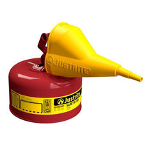 Load image into Gallery viewer, Justrite 1 Gallon Steel Safety Can for Flammables, Type I, Funnel, Flame Arrester, Red - 7110110