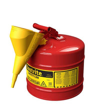 Load image into Gallery viewer, Justrite 5-galloon Type I Steel Safety Can w/ Funnel
