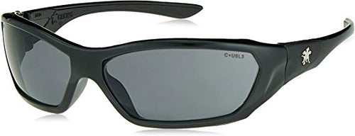MCR Crews ForceFlex FF122 Safety Glasses, Ballisitic Gray Lens and Opaque Black Frame