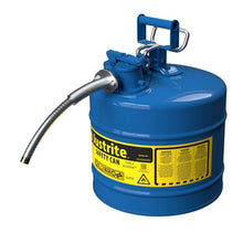 Load image into Gallery viewer, Justrite 5 Gallon, 5/8&quot; Metal Hose, Steel Safety Can for Kerosene, Type II, AccuFlow™, Blue - 7250320