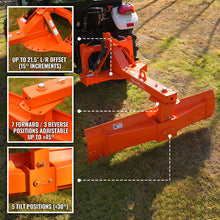 Load image into Gallery viewer, MechMaxx 72" Heavy Duty 6-Way Rear Blade 3 Point Hitch Tractor Attachment, RB72SE