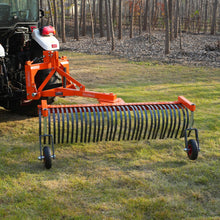 Load image into Gallery viewer, MechMaxx 72" Landscape Rake with Bolt-On Wheels &amp; 36 Tines 3 Point Hitch Tractor Attachment, LR72W
