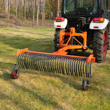 Load image into Gallery viewer, MechMaxx 72" Landscape Rake with Bolt-On Wheels &amp; 36 Tines 3 Point Hitch Tractor Attachment, LR72W