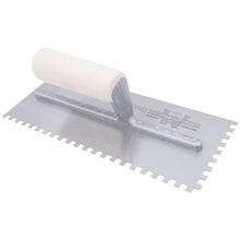 Load image into Gallery viewer, Marshalltown 788W 5/16” Sq.Carbon Steel Notched Trowel- Wooden Straight Handle (11X4.5”Blade) (6/Pack)