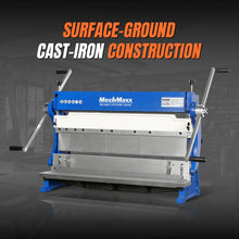 Load image into Gallery viewer, MechMaxx 30-inch 3-in-1 Pan and Box Brake – Slip Roll, Shear, Bending Machine for Sheet Metal, 20 Gauge Mild Steel, Adjustable Fingers, Heavy Duty, Metalworking, Fabrication, Rolling, Bending MMCB3016