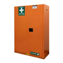 Load image into Gallery viewer, Justrite™ Emergency Preparedness Storage Cabinet, GloAlert™ Labels, 4 shelves, 2 keys, Orange