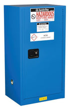 Load image into Gallery viewer, Justrite™ Sure-Grip® EX Compac Hazardous Mat. Safety Cab., 15 Gal, 1 shelf 1 s/c dr Royal Blue