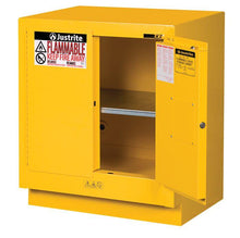 Load image into Gallery viewer, Sure-Grip® EX 19-gal.capacity Under Fume Hood Flammable Cabinet w/ 1 Shelf &amp; 2 Self-Close Doors - Yellow