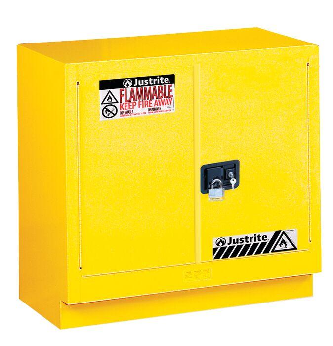 Sure-Grip® EX 23-gal.capacity Under Fume Hood Flammable Cabinet w/ 1 Shelf & 2 Self-Close Doors - Yellow