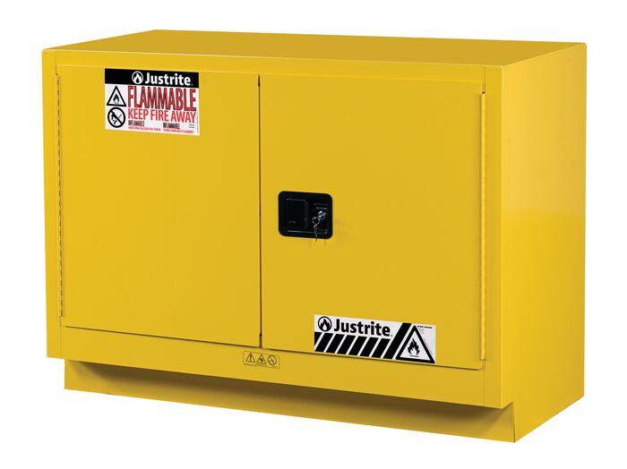 Sure-Grip® EX 31-gal.capacity Under Fume Hood Flammable Cabinet w/ 1 Shelf & 2 MAnual Door - Yellow