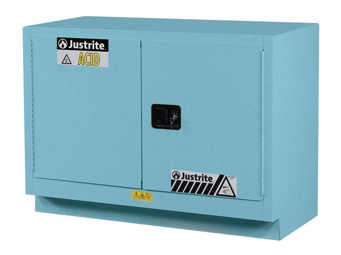 ChemCor® Under Fume Hood Corrosives/Acids Safety Cab, 31 Gal., 2 s/c doors, Blue