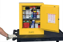 Load image into Gallery viewer, Sure-Grip® EX Mini Transportable Flammable Cabinet w/ 1 Shelf &amp; 1 Manual Close Door - Yellow