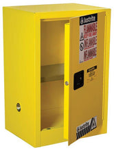Load image into Gallery viewer, Sure-Grip® EX 12-gal.capacity Compac Flammable Safety Cabinet w/ 1 Shelf &amp; 1 Manual Close Door - Yellow