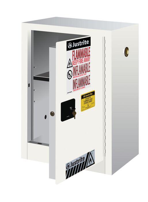 Sure-Grip® EX Compac 12-gal.capacity Flammable Cabinet w/ 1 Shelf & 1 Manual Close Door - White