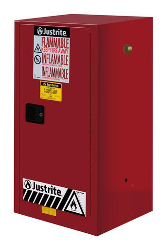 Sure-Grip® EX Compac 15-gal.capacity Flammable Cabinet w/ 1 Shelf & 1 Manual Close Door - Red