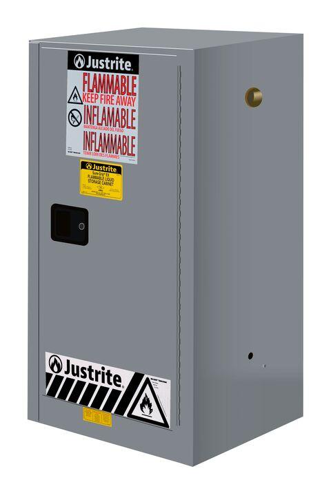 Sure-Grip® EX Compac 15-gal.capacity Flammable Cabinet w/ 1 Shelf & 1 Manual Close Door - Gray