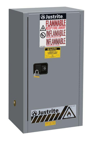Sure-Grip® EX Compac 15-gal.capacity Flammable Cabinet w/ 1 Shelf & 1 Self-Close Door - Gray
