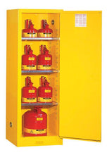 Load image into Gallery viewer, Sure-Grip® EX Slimline 22-gal.capacity Flammable Safety Cabinet w/ 3 Shelves &amp; 1 Manual Close Door - Yellow