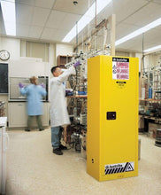Load image into Gallery viewer, Sure-Grip® EX Slimline 22-gal.capacity Flammable Safety Cabinet w/ 3 Shelves &amp; 1 Manual Close Door - Yellow