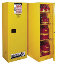 Load image into Gallery viewer, Sure-Grip® EX Slimline 22-gal.capacity Flammable Safety Cabinet w/ 3 Shelves &amp; 1 Manual Close Door - Yellow