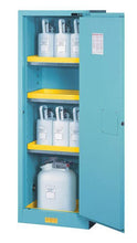 Load image into Gallery viewer, Justrite™ Sure-Grip® EX Slimline Corrosive/Acid Steel Safety Cab, 22 Gal, 3 Shelves, 1 s/c door, Blue