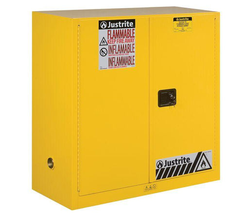 Sure-Grip® EX 30-gal.capacity Flammable Cabinet w/ 2 Doors Flammable Cabinet & 1 Shelf  - Yellow