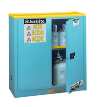 Load image into Gallery viewer, Sure-Grip® EX 30-gal.capacity Corrosives/Acid Steel Safety Cabinet w/ 1 Shelf &amp; 2 Manual Close Door - Blue