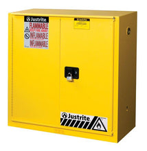 Load image into Gallery viewer, Sure-Grip® EX 30-gal. capacity Flammable Cabinet w/ 1 Shelf &amp; 1 Bi-Fold Self-Close Door - Yellow