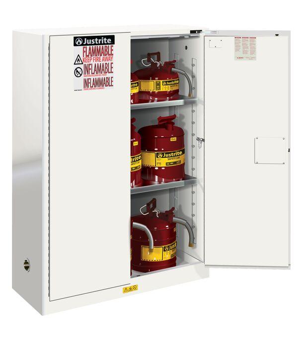 Sure-Grip® EX 45-gal.capacity Flammable Cabinet w/ 2 Shelves & 2 Self-Close Doors - White