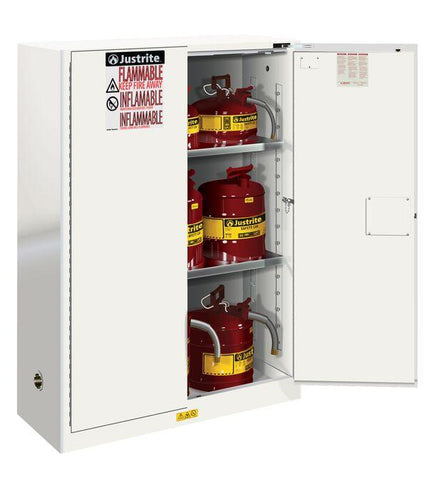 Sure-Grip® EX 45-gal.capacity Flammable Cabinet w/ 2 Shelves & 2 Self-Close Doors - White