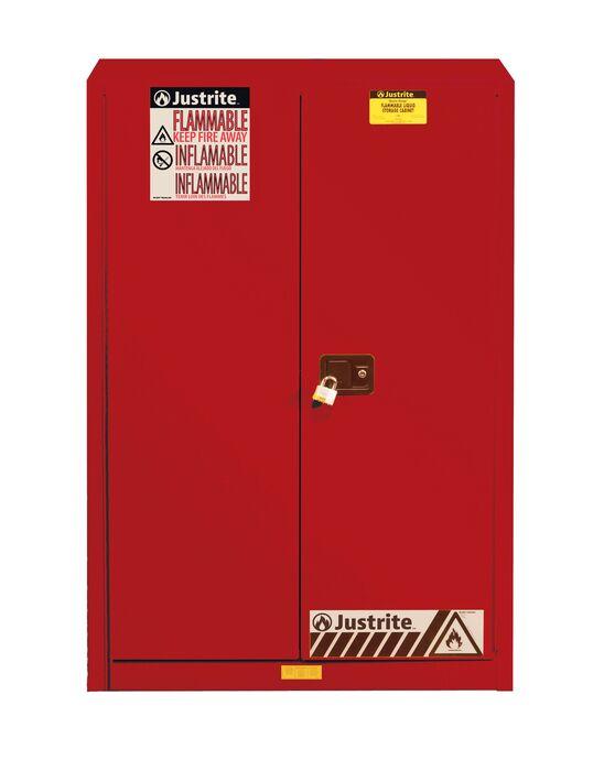 Sure-Grip® EX 60-gal. Capacity Flammable storage Cabinet w/ 2 Doors-Self Close & 5 Shelves - Red
