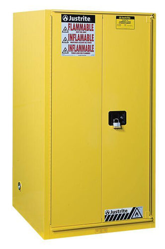 Sure-Grip® EX 96-gal. capacity Flammable storage Cabinet w/ 2 Doors-Manual Close & 5 Shelves - Yellow