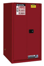 Load image into Gallery viewer, Justrite™ Sure-Grip® EX 60-gal.capacity Flammable Cabinet w/ 2 Shelves &amp; 1 Bi-Fold/Sliding Self-Close Door - Red