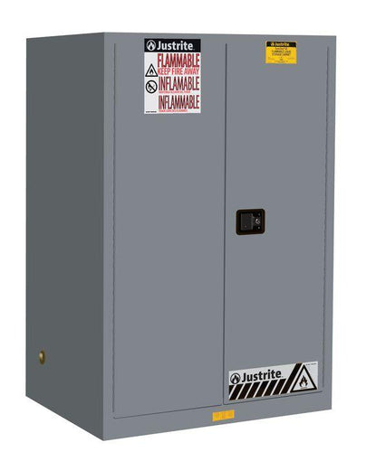 Sure-Grip® EX 90-gal.capacity Flammable Cabinet w/ 2 Shelves & 2 Doors-Self Close - Gray