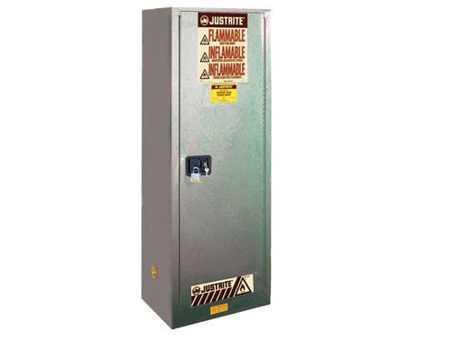 Sure-Grip® EX Slimline 22-gal.capacity Flammable Cabinet w/ 3 Shelves & 1 Door-Manual Close - Gray