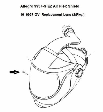 Allegro Ez Air Flex Shield Replacement Visor, 9937GV