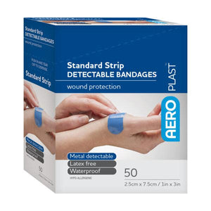 Aero Healthcare AD1050US AEROPLAST™ Detectable X-Wide Strip Bandages 1in x 3in 50/box